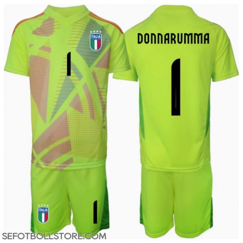 Italien Gianluigi Donnarumma #1 Målvakt Replika babykläder Hemmaställ Barn EM 2024 Kortärmad (+ korta byxor)